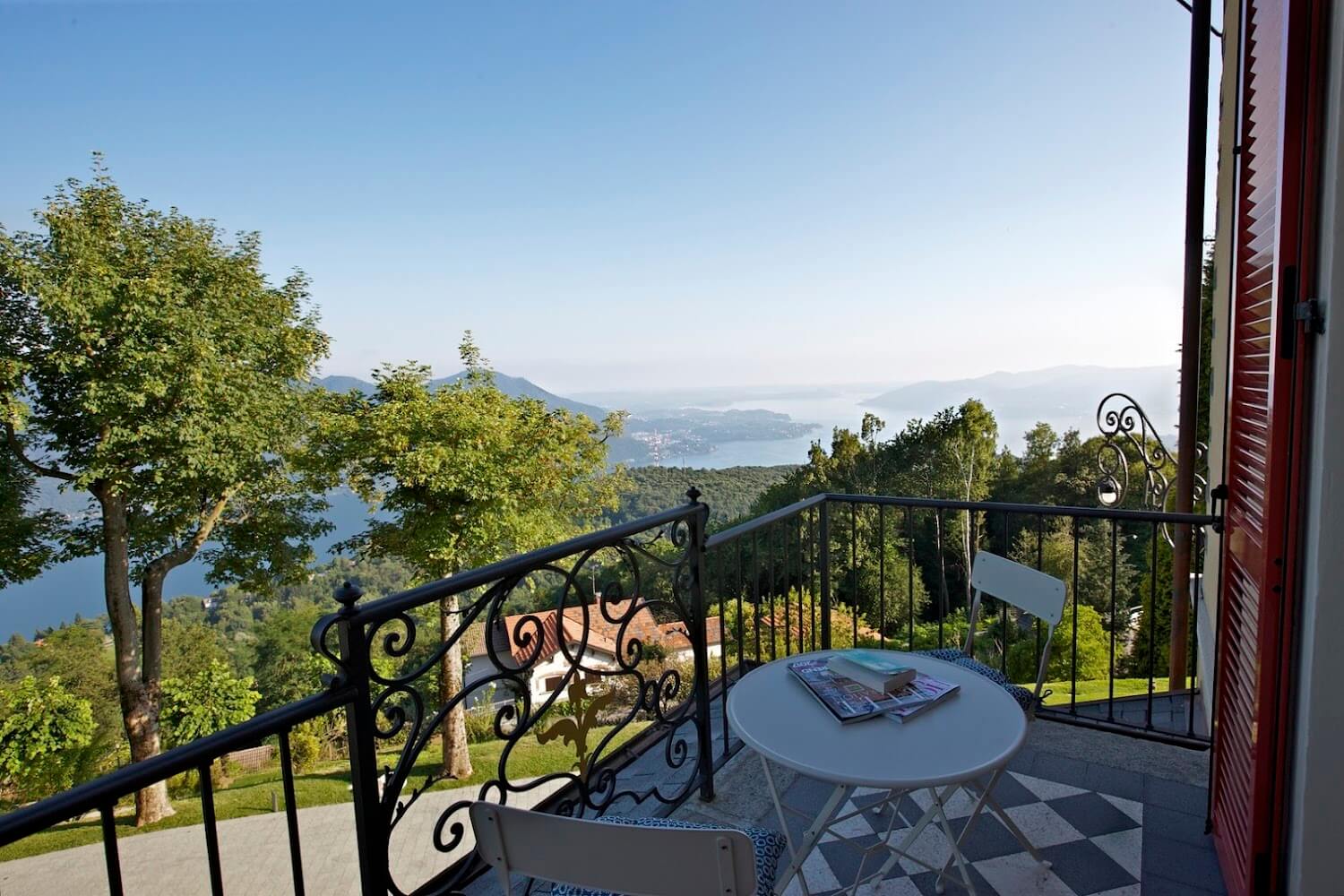 View forever from one of the balconies at Villa Confalonieri