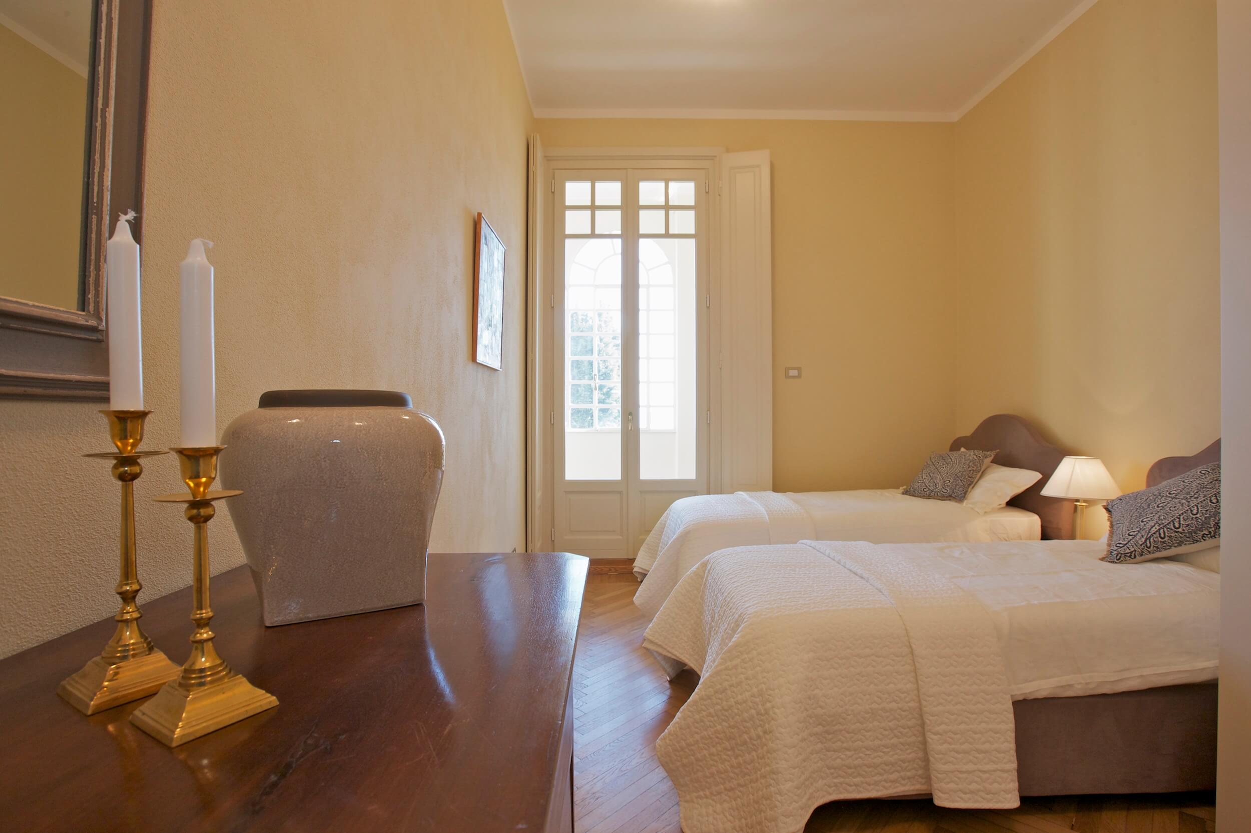 Double bedrooms at Villa Confalonieri