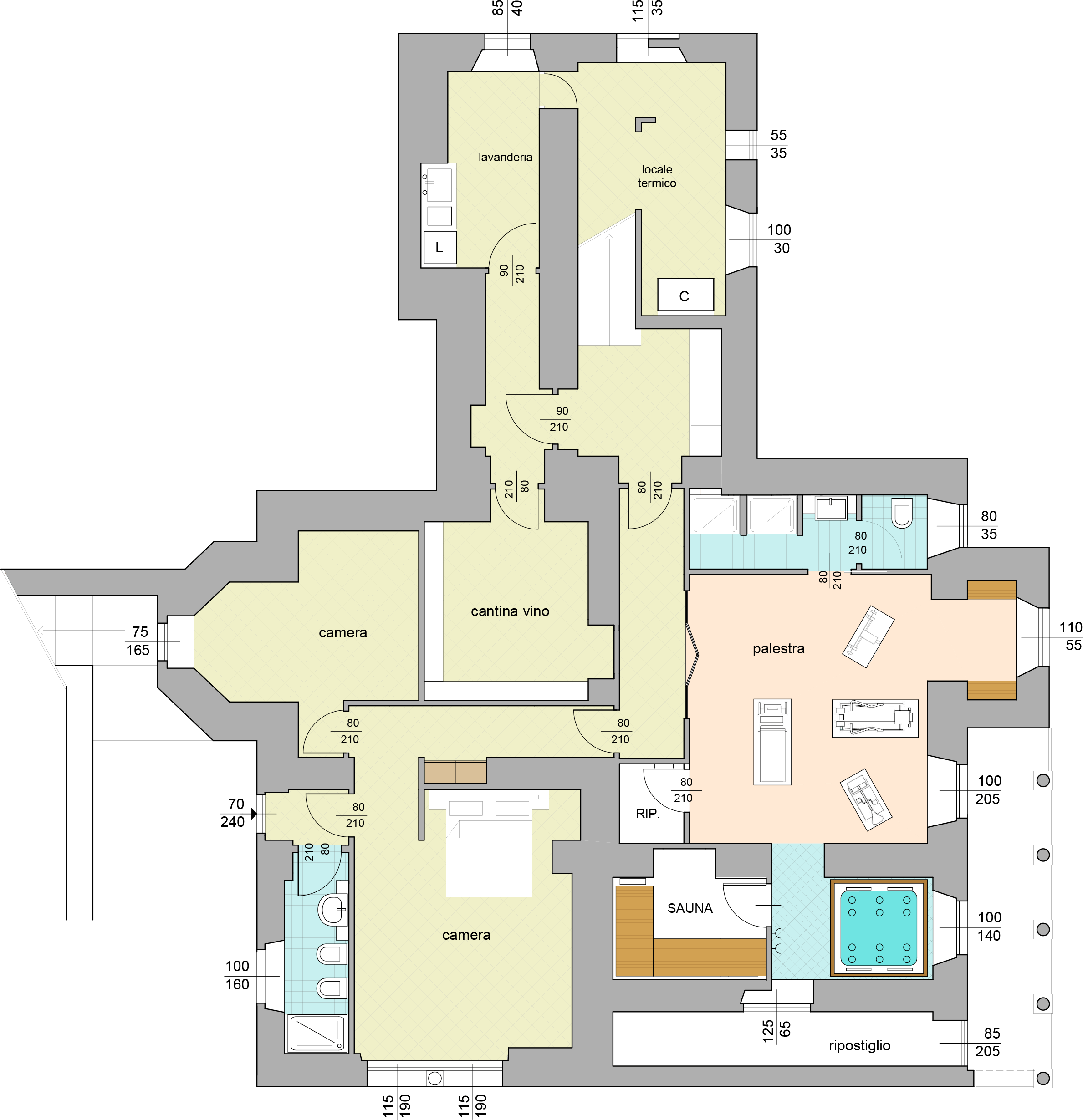 Floor plans at Villa Confalonieri