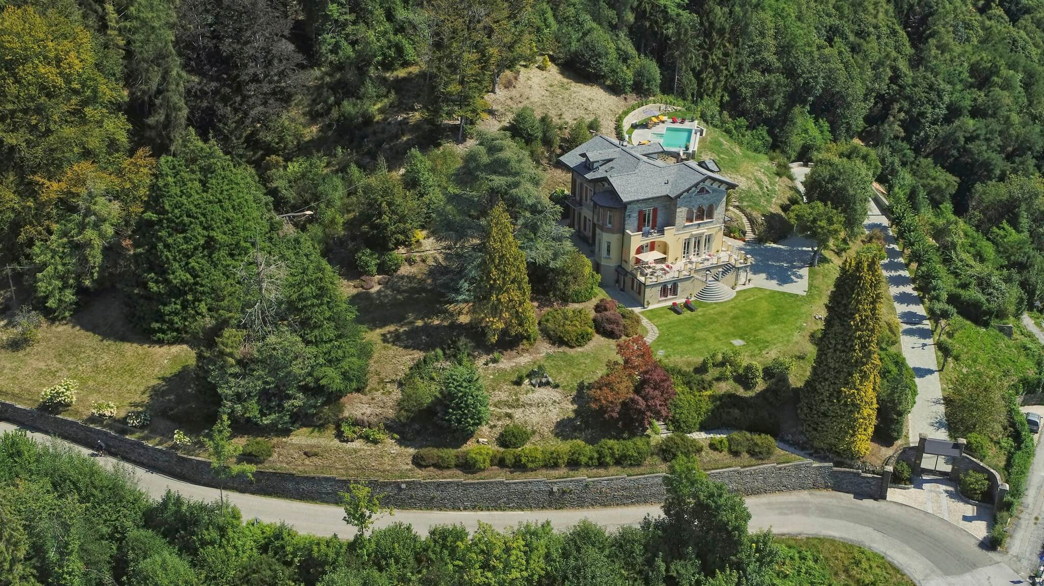 Villa Confalonieri aerial view
